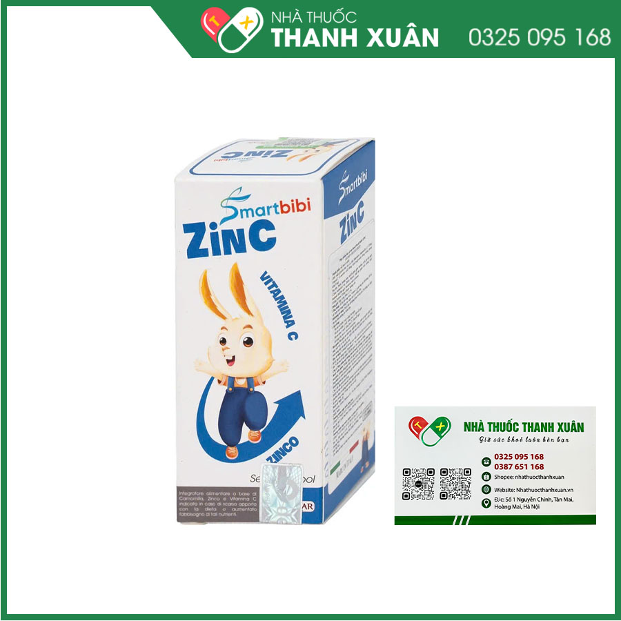 Smartbibi ZinC giúp bổ sung Kẽm và Vitamin C giúp cải thiện biếng ăn và tăng cường sức đề kháng cho trẻ